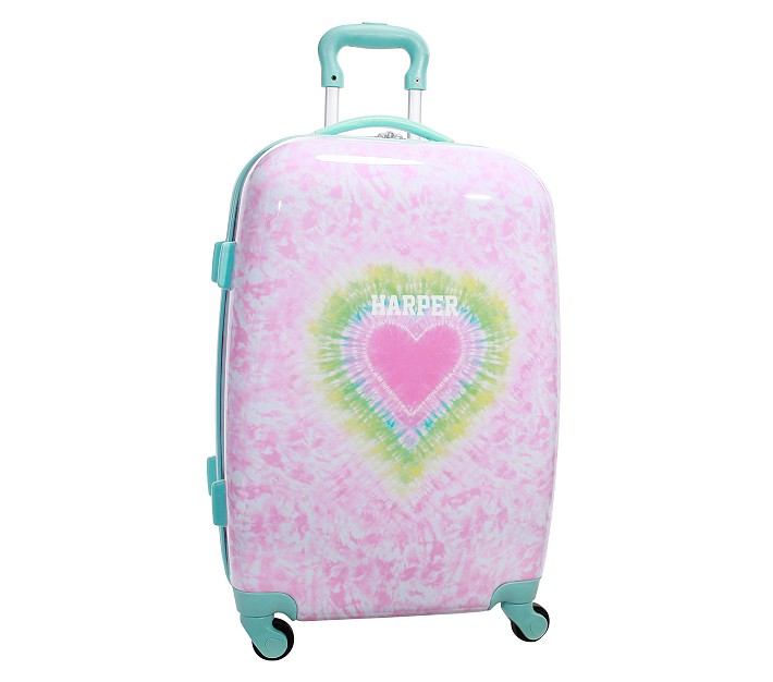 Mackenzie Pink Heart Tie Dye Hard-Sided Luggage