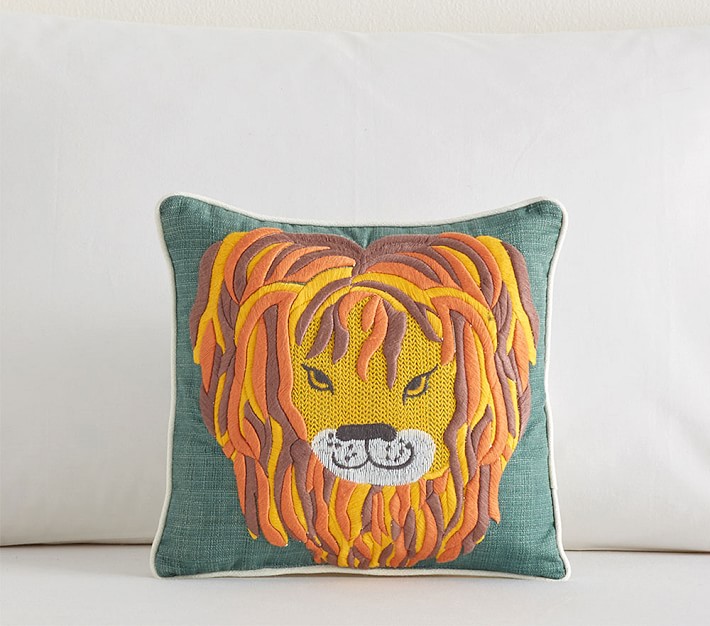 Justina Blakeney Jungalino Lion Embroidered Pillow