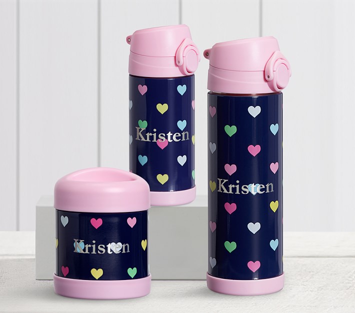 Mackenzie Navy Pink Multi Hearts Hot &amp; Cold Container