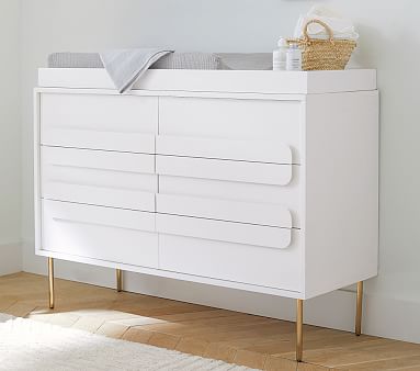 Gemini 6-Drawer Dresser & Topper | Modern Changing Table | Pottery Barn ...