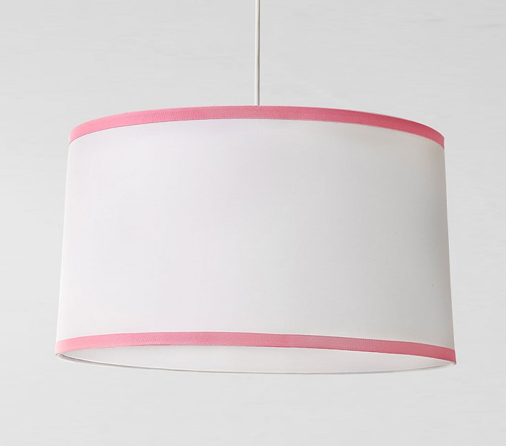 White&#47;Pink Drum Flush Mount Light