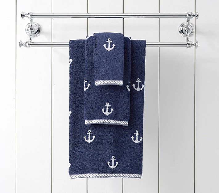 Jacquard Anchor Bath Towel Collection