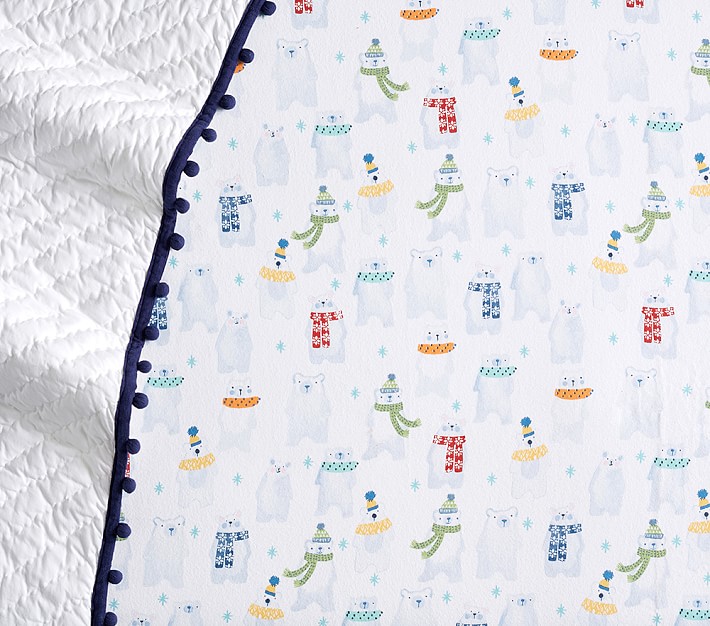 Polar Bear Organic Flannel Crib Fitted Sheet