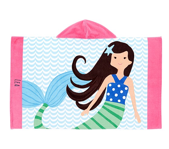 Mia Mermaid Hooded Beach Towel | Pottery Barn Kids