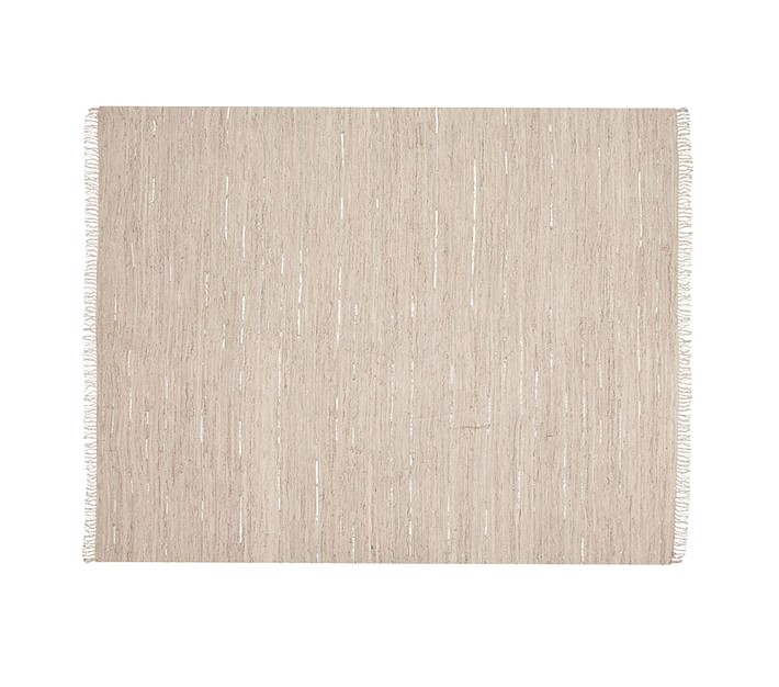Remy Metallic Dhurrie Rug- Natural