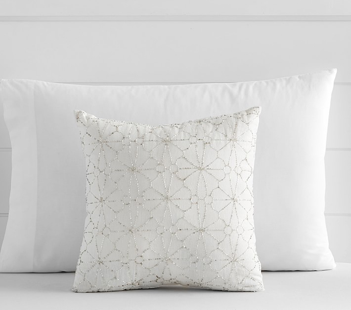 Beaded Floral Pillow