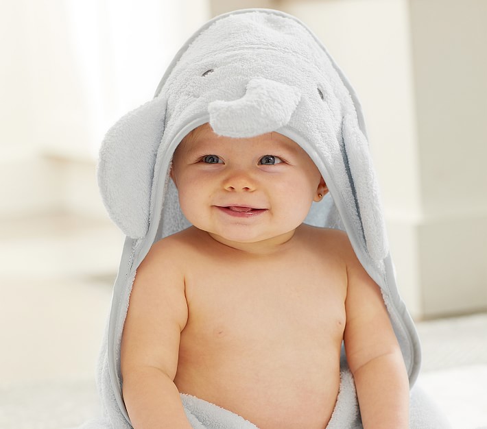 Super Soft Elephant Baby Hooded Towel &amp; Washcloth Set