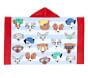 Allover Dogs Kid Beach Hooded Towel Blue