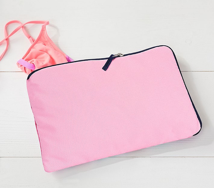 Fairfax Solid Pink/Navy Trim Wet/Dry Bag