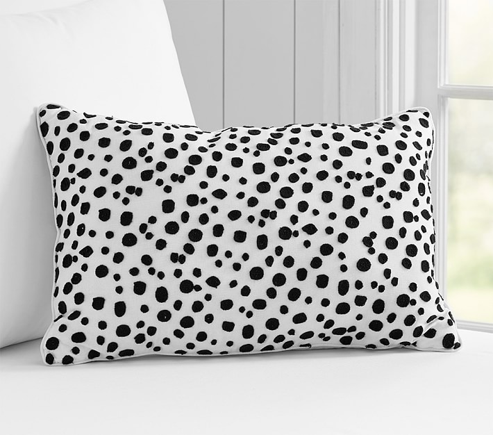 Polka Dot Embroidered Pillow