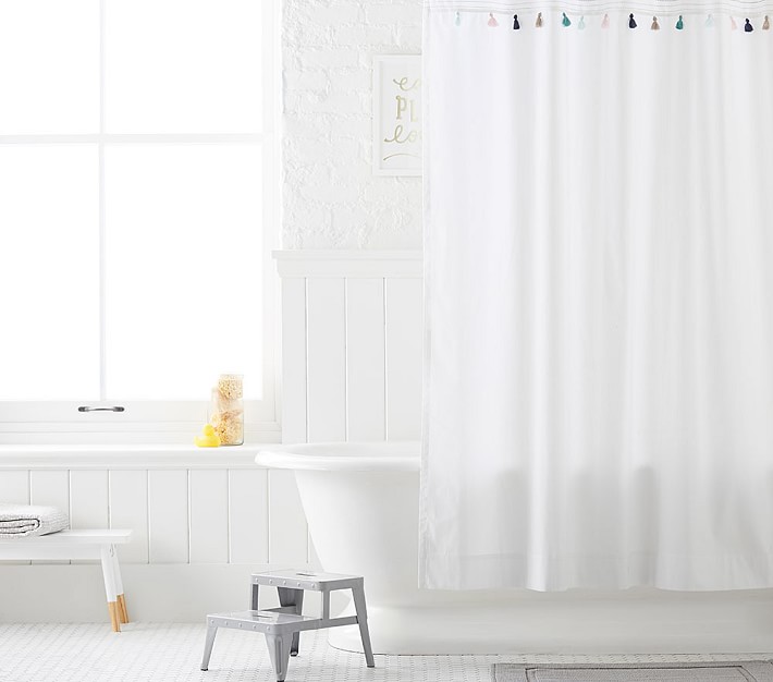 Natural Tassel Shower Curtain