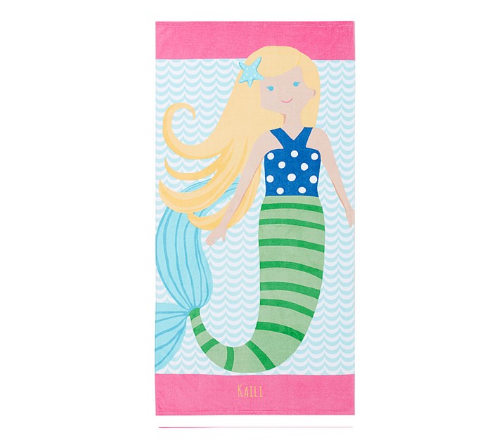 Yellow Mermaid Mini Beach Towel
