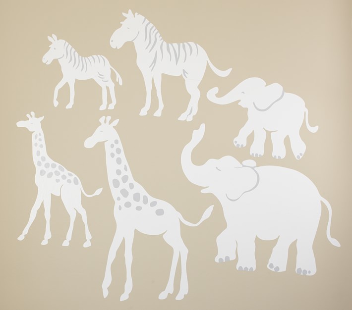 White Safari Animal Decals