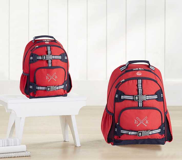 Mackenzie Red Navy Trim Solid Backpacks