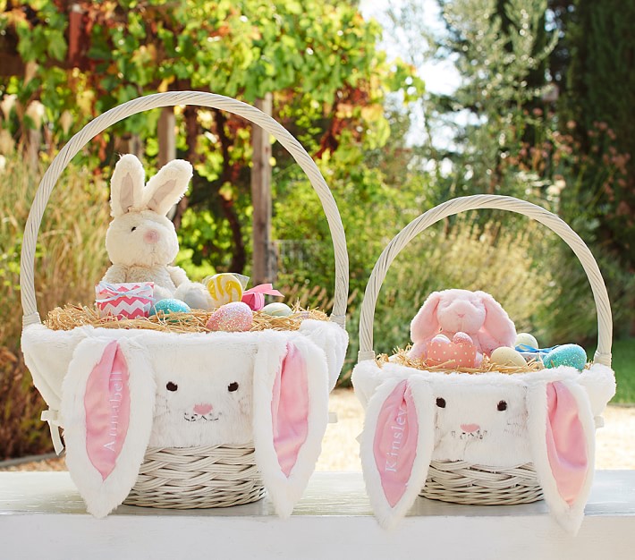Pink Bunny Easter Basket Liners