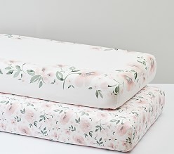 Meredith Picture Perfect & Allover Floral Organic Crib Fitted Sheet Bundle - Set of 2