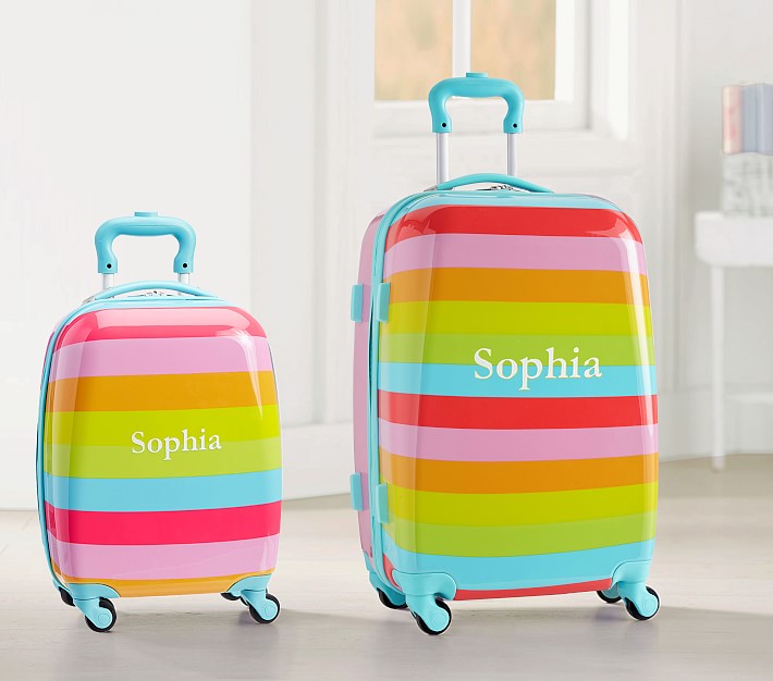 Fairfax Pink Rainbow Stripe Hard Sided Spinner Luggage