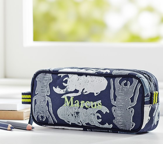 Mackenzie Blue Bug Kids Pencil Case | Pottery Barn Kids