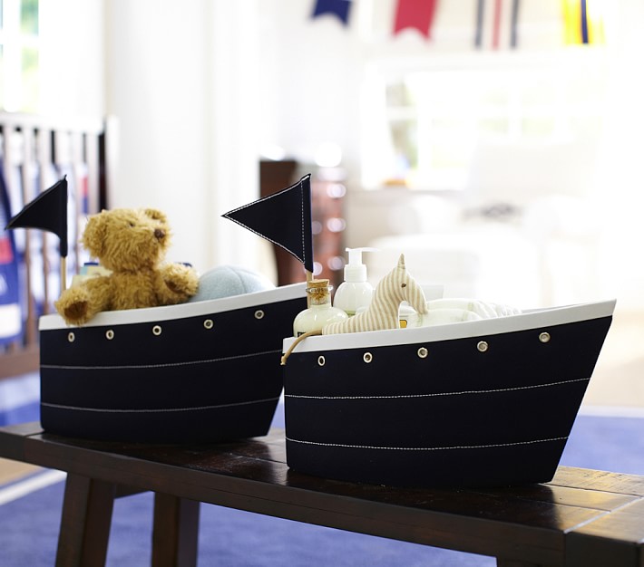 Fabric Sailboat Changing Table Storage