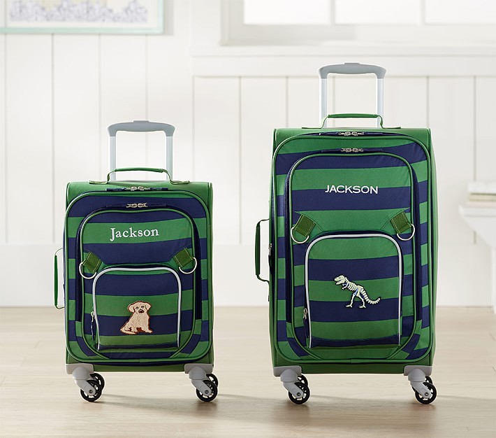 Fairfax Green/Navy Stripe Spinner Luggage