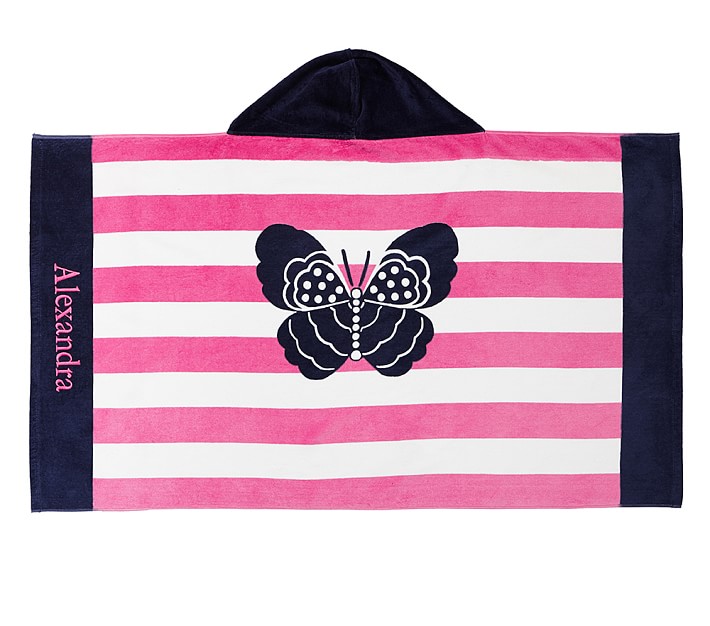 Classic Rugby Butterfly Kid Beach Hooded Towel
