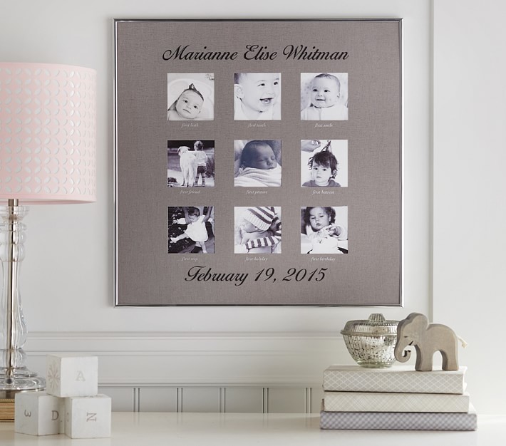 Silver &amp; Gray Linen First Year Frame