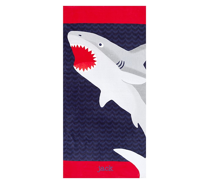 St Tropez Shark Icon Kid Beach Towel