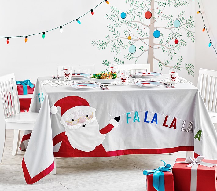 Merry &amp; Bright Christmas Tablecloth
