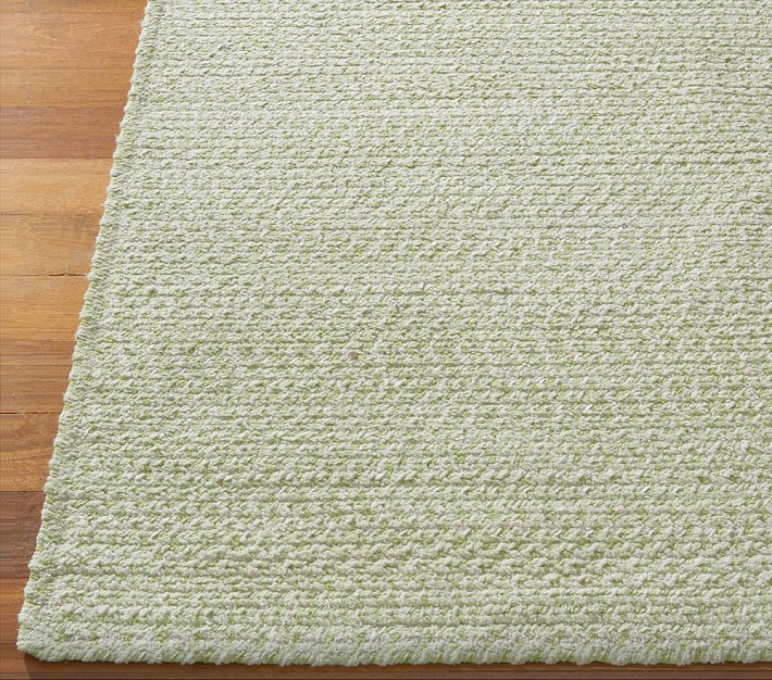 Green Evan Chenille Braided Rug Swatch Pottery Barn Kids