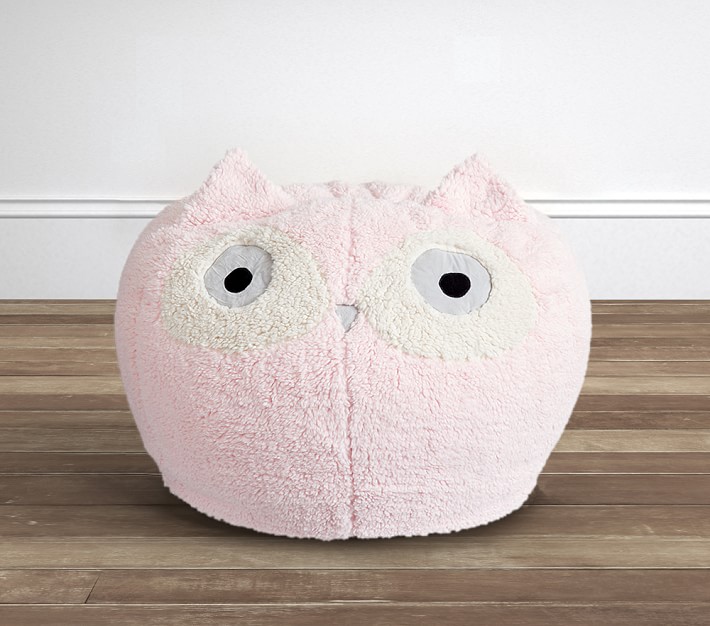 Light Pink Winter Owl Anywhere Beanbag<sup>&#8482;</sup> Slipcover Only