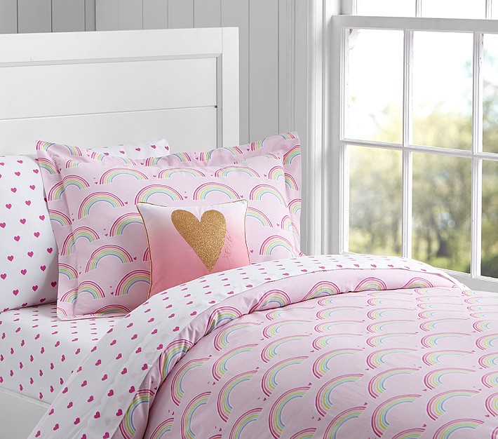 Rainbow Duvet Cover, Twin, Pink