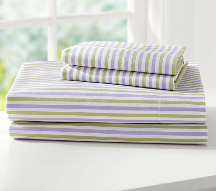 Savannah Sheet Set, Twin, Lavender/Green