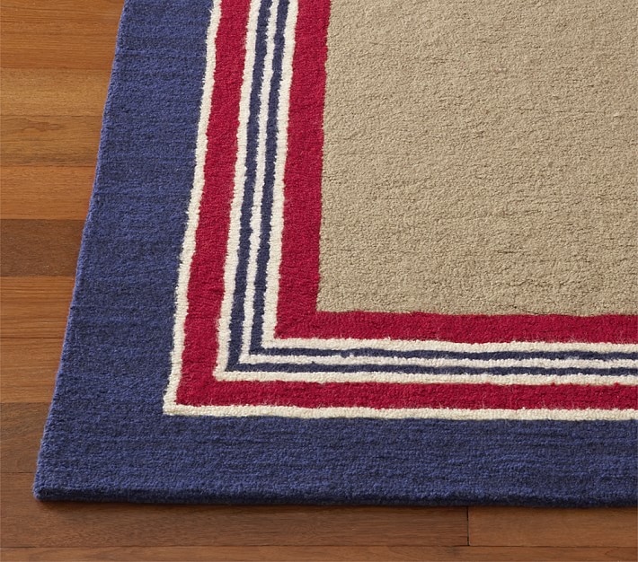 Red/Navy Tailored Stripe Rug Swatch
