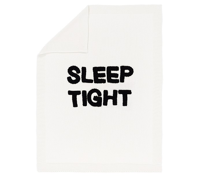 Sleep Tight Baby Blanket , Black/white