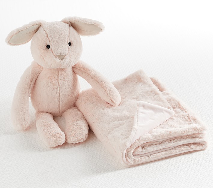 Plush Bunny Stuffed Animal and Blanket Set