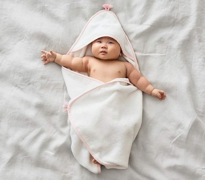 Tassel Organic Baby Hooded Towel &amp; Washcloth