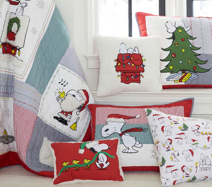 Flannel Peanuts&#174; Holiday Organic Sheet Set & Pillowcases