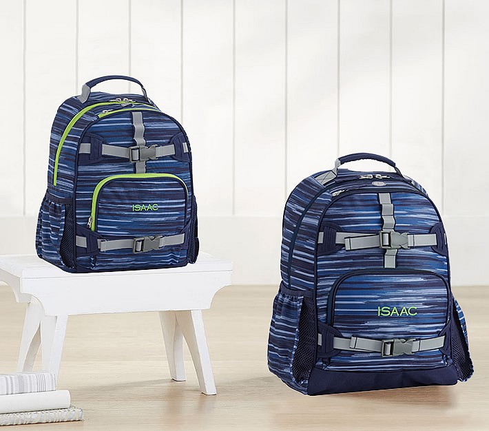 Mackenzie Blue Abstract Stripe Reflective Backpacks