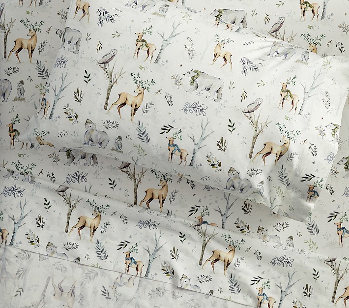 Woodland Winter Pals Organic Sheet Set &amp; Pillowcases