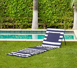 Navy Rugby Stripe Beach Loungers
