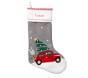 Christmas Car Gray Quilted Stocking