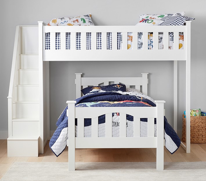 Kendall Stair Loft Bed & Lower Bed Set Pottery Barn Kids