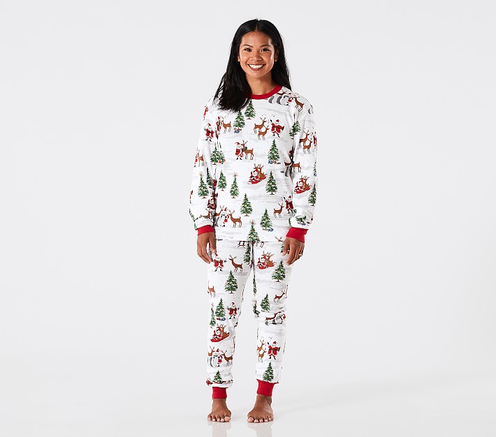 Santa Tight Fit Adult Christmas Pajamas | Pottery Barn Kids