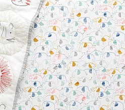 Emery Elephant Organic Crib Fitted Sheet