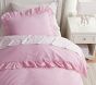 Chambray Ruffle Organic Duvet Cover &amp; Shams