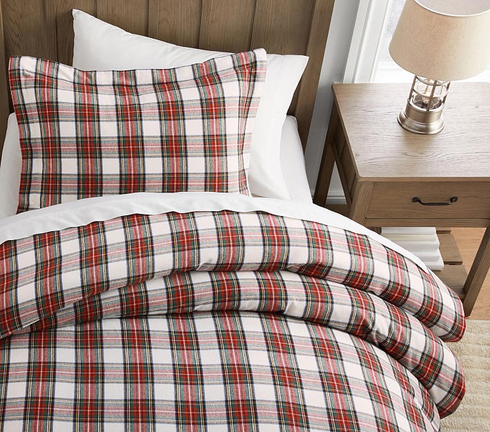 Stewart Plaid Flannel Duvet Cover &amp; Shams