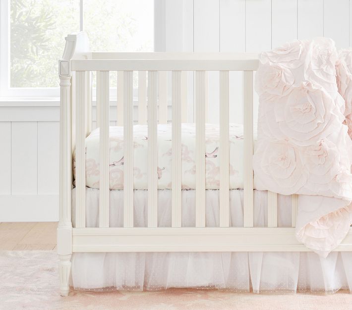 Blush tulle crib skirt best sale