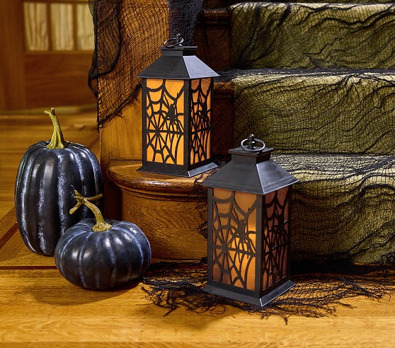 Black Vine Light-Up Pumpkins, Set of 2 | Pottery Barn Kids