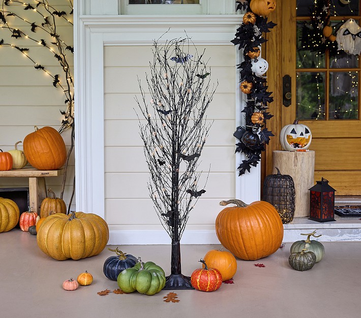 Halloween Light-Up Black Glitter Tree | Pottery Barn Kids