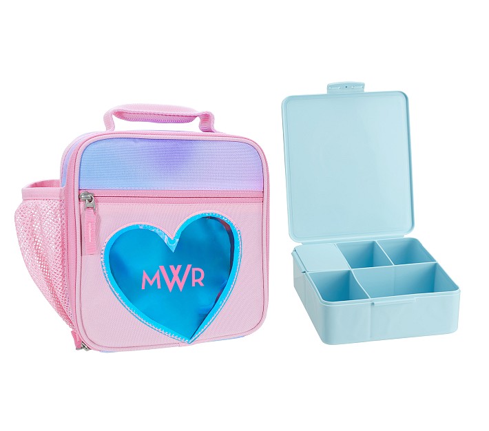 Mackenzie Iridescent Hearts Lunch &amp; Bento Bundle, Set of 2